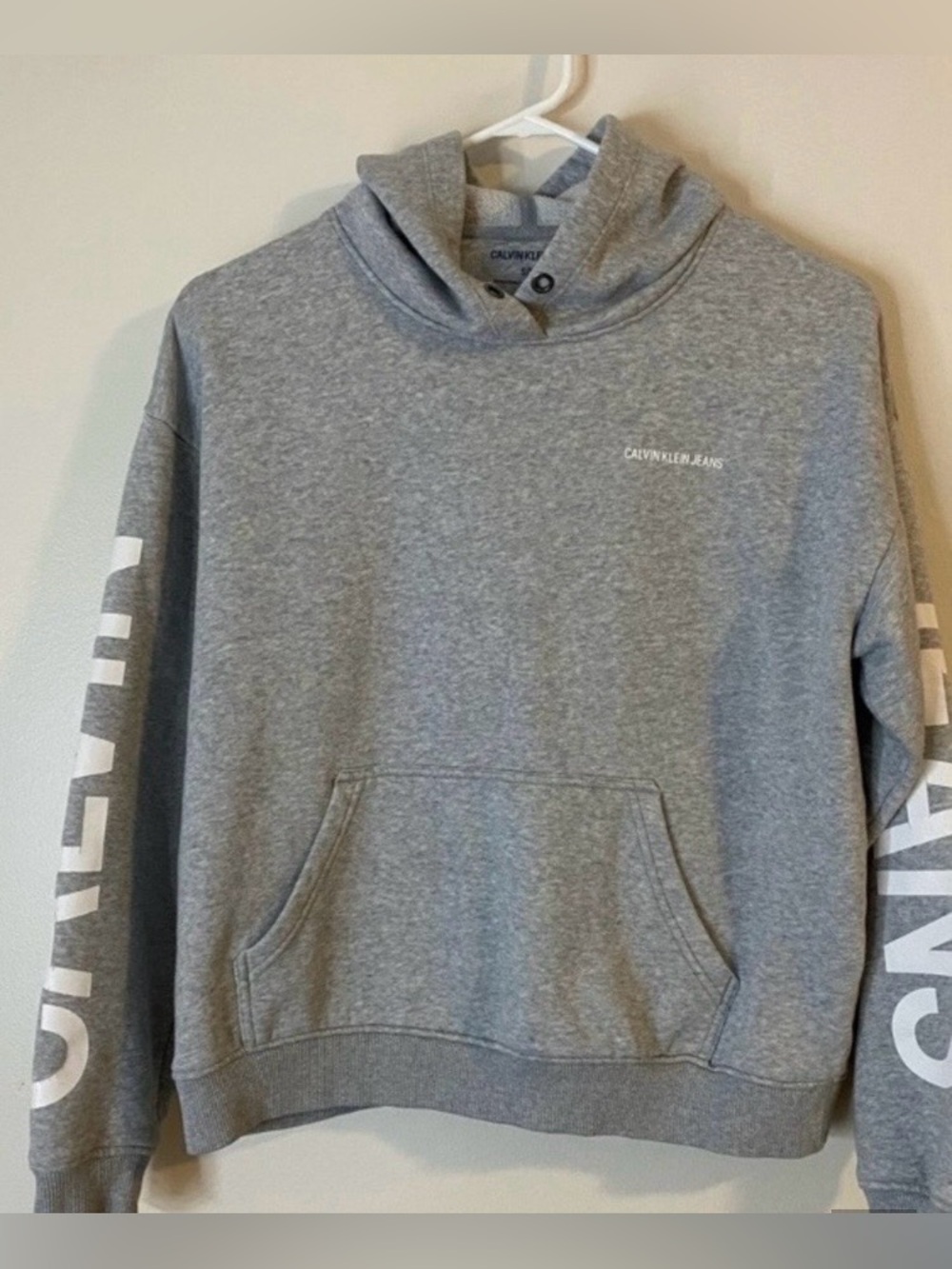 Y2K Retro Calvin Klein Jeans Oversized Gray Logo Hoodie